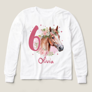 6. Geburtstag Mädchen Pferd Pastell Rosa Sechs Jah