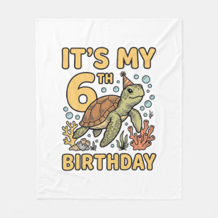 6. Geburtstag Meeresschildkröte Vintage Gravur Des Fleecedecke