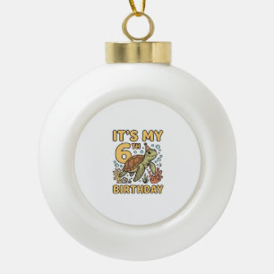 6. Geburtstag Meeresschildkröte Vintage Gravur Des Keramik Kugel-Ornament