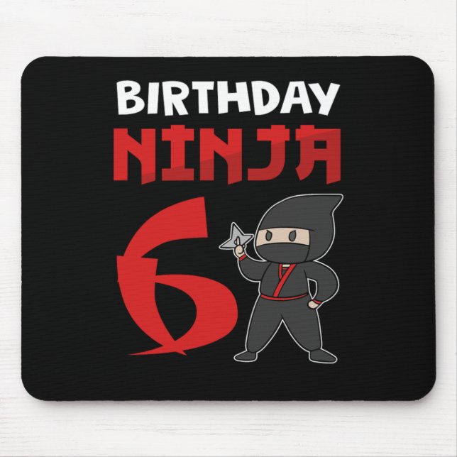 6. Geburtstag Ninja 6 Jahre Ninja Kostümgeschenk Mousepad (Vorne)
