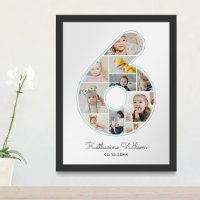 6. Geburtstag Nr. 6 Foto Collage Kids Kinderzimmer
