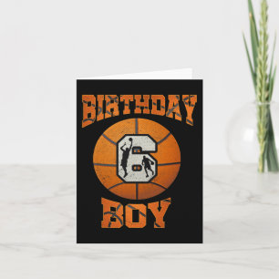 6. Geburtstag Outfit Boy Basketball 6 Jahre alt Karte