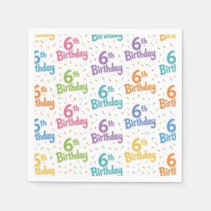 6. Geburtstag Papier Servietten, Sechster Geburtst Serviette