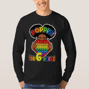 6. Geburtstag Pop Es Fidget Afroamerikanischer Kin T-Shirt