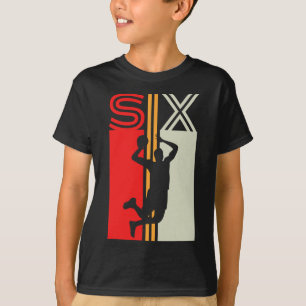 6. Geburtstag Retro Basketball 6 Jahre Junge Mädch T-Shirt
