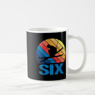 6. Geburtstag Retro-Ski Skifahren 6 Jahre alte Jun Kaffeetasse