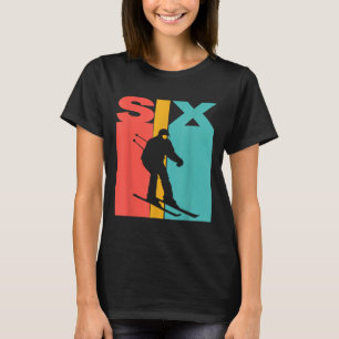 6. Geburtstag Retro Skifahren 6 Jahre alte Jungen  T-Shirt
