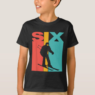 6. Geburtstag Retro Skifahren 6 Jahre alter Jungen T-Shirt