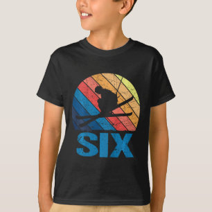 6. Geburtstag Retro Skifahren 6 Jahre Jungen Mädch T-Shirt