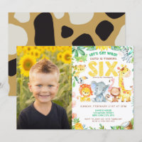 6. Geburtstag Safari Jungle Animals Boy Picture