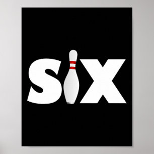 6. Geburtstag Sechs 6 Jahre alter Bowling Party Bi Poster