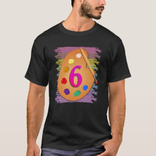 6. Geburtstag Shirt Malerei 6 Jahre alte Mädchen J