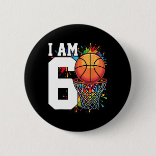 6. Geburtstag Sketll Ich bin 6 Sechs Jahre alter G Button