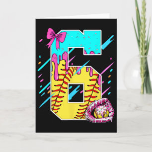 6. Geburtstag Softll Eis Drip Bow 6 Jahre Kind Karte