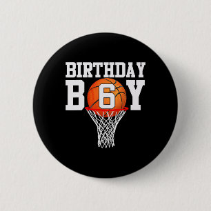 6. Geburtstag Sport 6 Jahre alter Basketball 6 Boy Button