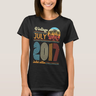 6. Geburtstag Vintage Juli 2017 Mädchen Jungen T-Shirt