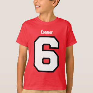 6. Geburtstags-WEISSER großer Zahl-Name V03A3 T-Shirt