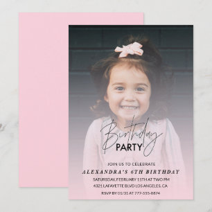 6. Geburtstagseinladung Geburtstagsfeier Foto pink Einladung