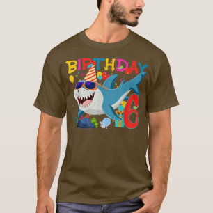 6. Geburtstagsfamilie Hai Kinder sechs Sechs Sechs T-Shirt