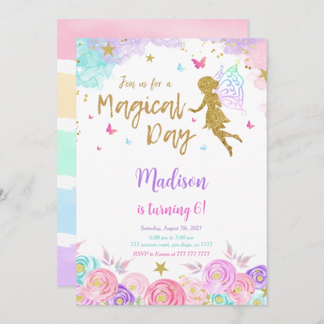 6. Geburtstagsfeier Party Einladung (Vorne/Hinten)