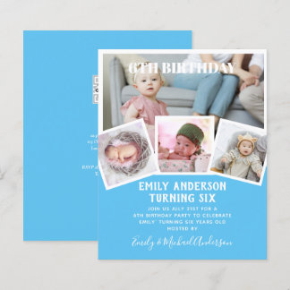 6. Geburtstagsfoto Collage Invite Boy Girl Mixed