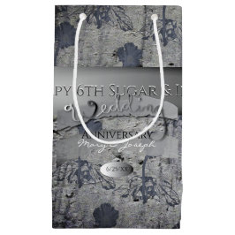 6. Geburtstagsjubiläum Zucker & Eisen-Geschenktasc Kleine Geschenktüte