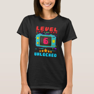 6. Geburtstagskleidung Stufe 6 Entsperrte Video Ga T-Shirt