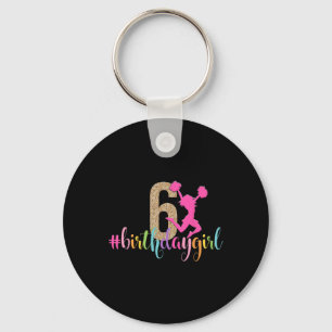 6. Geburtstagsmädchen Cheerleader Regenbogen Cheer Schlüsselanhänger