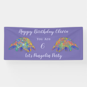 6. Geburtstagsparty Lila Pangolin Banner