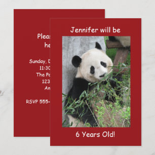 6. Geburtstagsparty, Name, Niedlicher Gigant Panda Einladung