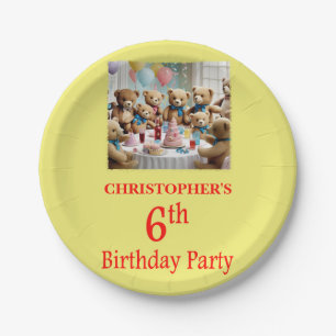 6. Geburtstagsparty Teddy Bears Party Pappteller