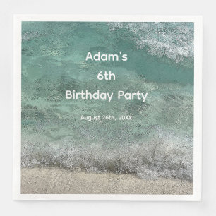 6. Geburtstagsparty Wasser Abstrakter Individuelle Serviette