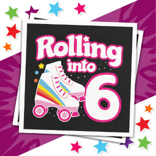 6. Geburtstagsroller Skaten 6 Jahre alter Skate Serviette