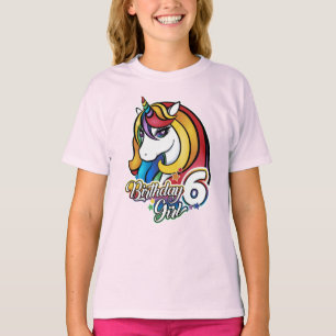 6. Geburtstagunicorn-T - Shirt für Mädchen