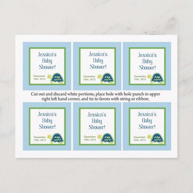 6 Gefällige Tags Blue Sea Turtles Einladungspostkarte (Vorderseite)