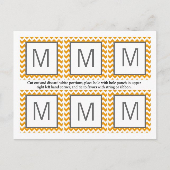 6 Gefälligkeitsmarken Gelbgraue Zickzack Bezeichnu Postkarte (Vorderseite)