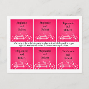 6 Gefälligkeitstriche Whimsical Pink Doppelfahrrad Postkarte