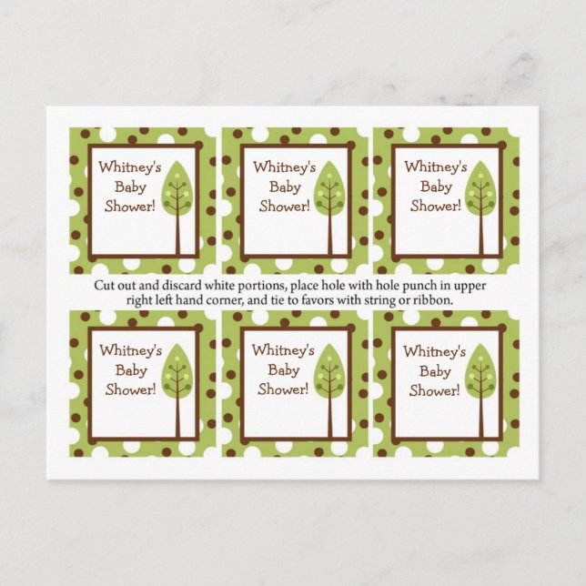 6 Gefältester Woodland Friends Tree Einladungspostkarte (Vorderseite)