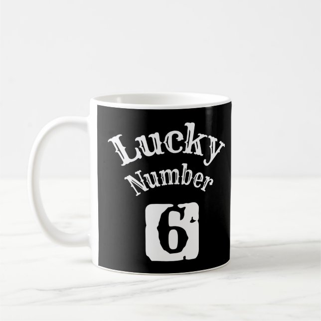 6 - Glückszahl 6 Glück Kaffeetasse (Links)