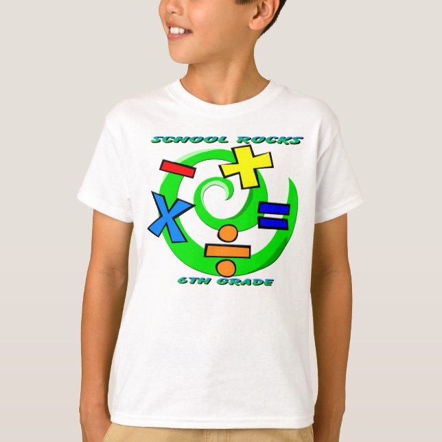 6. Grad-Felsen - Mathe-Symbole T-Shirt (Vorderseite)