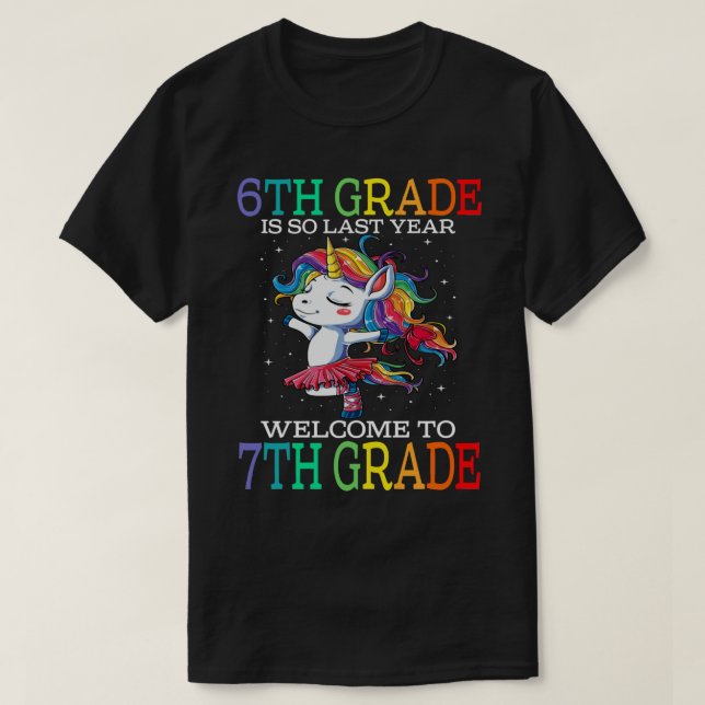 6. GRADE ist so im letzten Jahr willkommen zum 7.  T-Shirt (Design vorne)