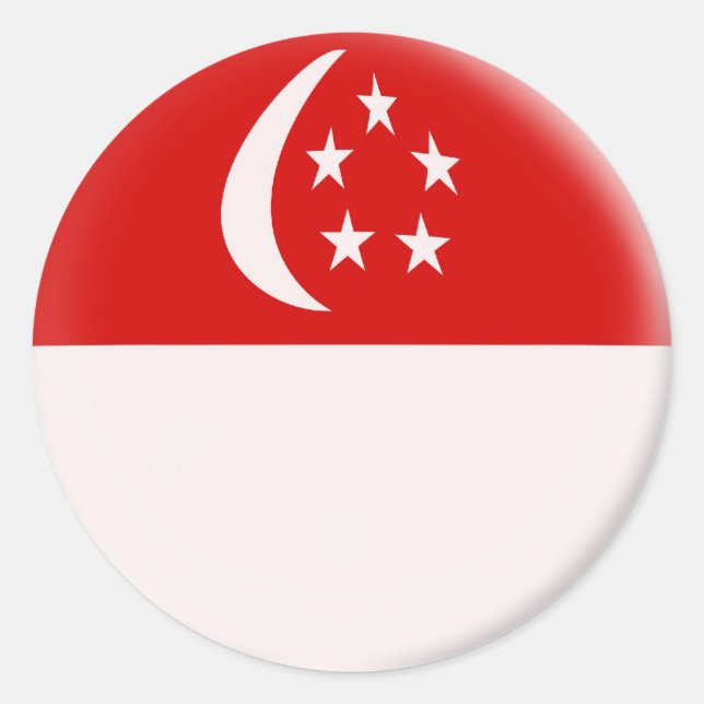 6 große Aufkleber Singapur singapurische Flagge (Vorderseite)