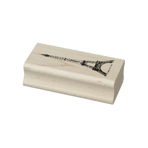 6 Größen Stempel mit Retrobild Eiffelturm