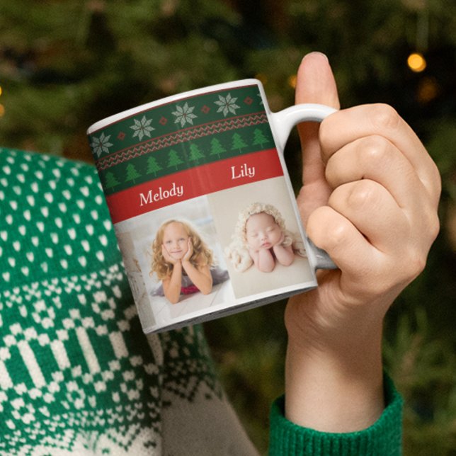 6 Großkinder Foto Roter Grüner Weihnachtsbaum Kaffeetasse (Von Creator hochgeladen)