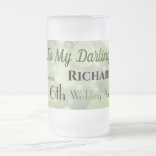6. Hochzeitstag Ehemann Mattglas Bierglas