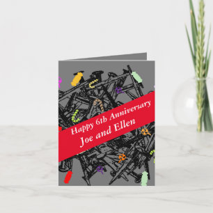 6. Hochzeitstag, Nägel und Bonbons, Karte