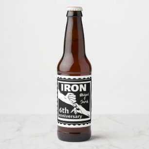 6. Hochzeitstag traditionelles Geschenk Eisen Bierflaschenetikett