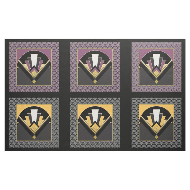 # 6 Ikonische Art Deco Lüfterdesign Panels 30 cm Stoff (Yard (91,4 cm))