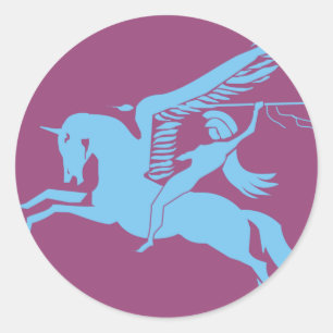 6. Im Flugzeug Runder Aufkleber