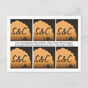 6 Indian Dream Gastgeschenk Hochzeit Tags Postkarte